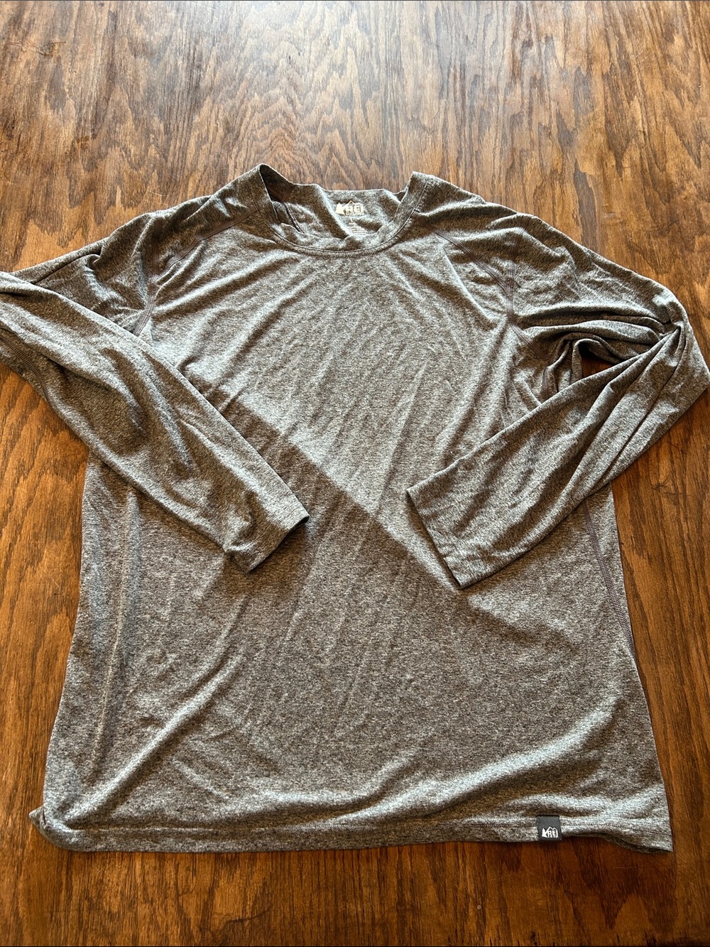 REI Men's Long Sleeve Crewneck Top - Heather Gray